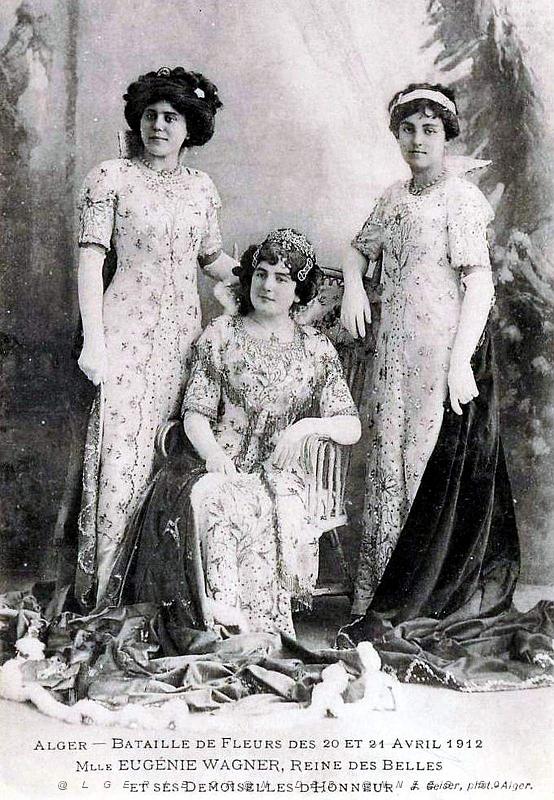 ALGER - BATAILLE DE FLEURS - MELLE WAGNER - REINE DES BELLES2 - AVRIL 1912.jpg